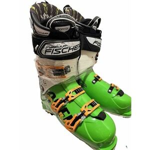 Fischer Ranger 11 VACUUM Somatec Alpine Ski BOOTS Size 29.5 Green Men’s 11 -11.5